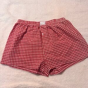 Red Checkered Women's Shorts